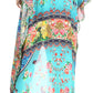 Sakkas Zeke Hi Low V-Neck Caftan Dress Printed Top Cover / Up