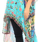 Sakkas Zeke Hi Low V-Neck Caftan Dress Printed Top Cover / Up