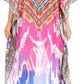 Sakkas Zeke Hi Low V-Neck Caftan Dress Printed Top Cover / Up