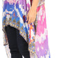 Sakkas Zeke Hi Low V-Neck Caftan Dress Printed Top Cover / Up