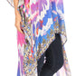 Sakkas Zeke Hi Low V-Neck Caftan Dress Printed Top Cover / Up