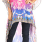 Sakkas Zeke Hi Low V-Neck Caftan Dress Printed Top Cover / Up