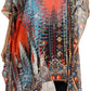 Sakkas Zeke Hi Low V-Neck Caftan Dress Printed Top Cover / Up