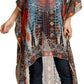 Sakkas Zeke Hi Low V-Neck Caftan Dress Printed Top Cover / Up