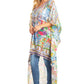 Sakkas Zeke Hi Low V-Neck Caftan Dress Printed Top Cover / Up