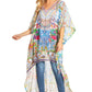 Sakkas Zeke Hi Low V-Neck Caftan Dress Printed Top Cover / Up