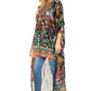 Sakkas Zeke Hi Low V-Neck Caftan Dress Printed Top Cover / Up
