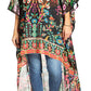 Sakkas Zeke Hi Low V-Neck Caftan Dress Printed Top Cover / Up