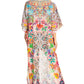 Sakkas Zeke Hi Low V-Neck Caftan Dress Printed Top Cover / Up