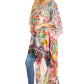 Sakkas Zeke Hi Low V-Neck Caftan Dress Printed Top Cover / Up