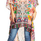 Sakkas Zeke Hi Low V-Neck Caftan Dress Printed Top Cover / Up