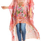 Sakkas Zeke Hi Low V-Neck Caftan Dress Printed Top Cover / Up