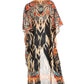 Sakkas Zeke Hi Low V-Neck Caftan Dress Printed Top Cover / Up