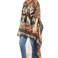 Sakkas Zeke Hi Low V-Neck Caftan Dress Printed Top Cover / Up