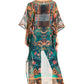 Sakkas Zeke Hi Low V-Neck Caftan Dress Printed Top Cover / Up