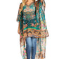 Sakkas Zeke Hi Low V-Neck Caftan Dress Printed Top Cover / Up