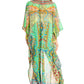 Sakkas Zeke Hi Low V-Neck Caftan Dress Printed Top Cover / Up