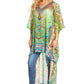 Sakkas Zeke Hi Low V-Neck Caftan Dress Printed Top Cover / Up