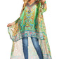 Sakkas Zeke Hi Low V-Neck Caftan Dress Printed Top Cover / Up