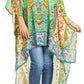 Sakkas Zeke Hi Low V-Neck Caftan Dress Printed Top Cover / Up