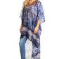Sakkas Zeke Hi Low V-Neck Caftan Dress Printed Top Cover / Up