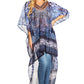 Sakkas Zeke Hi Low V-Neck Caftan Dress Printed Top Cover / Up