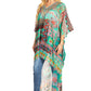 Sakkas Zeke Hi Low V-Neck Caftan Dress Printed Top Cover / Up
