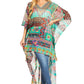 Sakkas Zeke Hi Low V-Neck Caftan Dress Printed Top Cover / Up