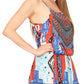 Sakkas Sade Colorful Sleeveless Short Romper with Pockets and Rhinestones