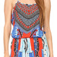 Sakkas Sade Colorful Sleeveless Short Romper with Pockets and Rhinestones