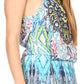 Sakkas Sade Colorful Sleeveless Short Romper with Pockets and Rhinestones