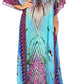 Sakkas Anahi Flowy Design V Neck Long Caftan Dress / Cover Up With Rhinestone