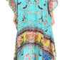 Sakkas Anahi Flowy Design V Neck Long Caftan Dress / Cover Up With Rhinestone