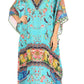 Sakkas Anahi Flowy Design V Neck Long Caftan Dress / Cover Up With Rhinestone