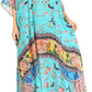Sakkas Anahi Flowy Design V Neck Long Caftan Dress / Cover Up With Rhinestone