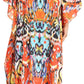 Sakkas Anahi Flowy Design V Neck Long Caftan Dress / Cover Up With Rhinestone