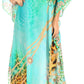 Sakkas Anahi Flowy Design V Neck Long Caftan Dress / Cover Up With Rhinestone