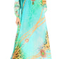 Sakkas Anahi Flowy Design V Neck Long Caftan Dress / Cover Up With Rhinestone