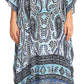 Sakkas Anahi Flowy Design V Neck Long Caftan Dress / Cover Up With Rhinestone