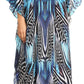 Sakkas Anahi Flowy Design V Neck Long Caftan Dress / Cover Up With Rhinestone
