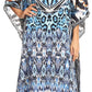 Sakkas Anahi Flowy Design V Neck Long Caftan Dress / Cover Up With Rhinestone