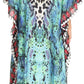 Sakkas Anahi Flowy Design V Neck Long Caftan Dress / Cover Up With Rhinestone