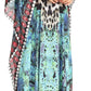 Sakkas Anahi Flowy Design V Neck Long Caftan Dress / Cover Up With Rhinestone