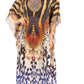 Sakkas Anahi Flowy Design V Neck Long Caftan Dress / Cover Up With Rhinestone