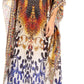 Sakkas Anahi Flowy Design V Neck Long Caftan Dress / Cover Up With Rhinestone