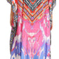 Sakkas Anahi Flowy Design V Neck Long Caftan Dress / Cover Up With Rhinestone