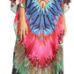 Sakkas Anahi Flowy Design V Neck Long Caftan Dress / Cover Up With Rhinestone