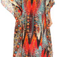 Sakkas Anahi Flowy Design V Neck Long Caftan Dress / Cover Up With Rhinestone
