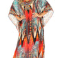 Sakkas Anahi Flowy Design V Neck Long Caftan Dress / Cover Up With Rhinestone