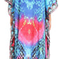 Sakkas Anahi Flowy Design V Neck Long Caftan Dress / Cover Up With Rhinestone